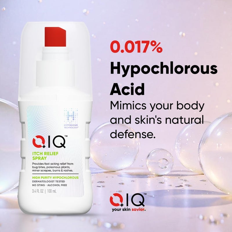 QIQ Itch Relief Spray – High Purity Hypochlorous Acid Spray, Fast Anti Itch Relief from Bug Bites, Rashes, Scrapes, Burns, and Helps Provide Relief from Eczema, Steroid & Alcohol-Free (3.4oz) - Image 2